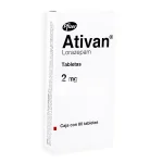Ativan  Lorazepam 2 mg 80 Tabs.